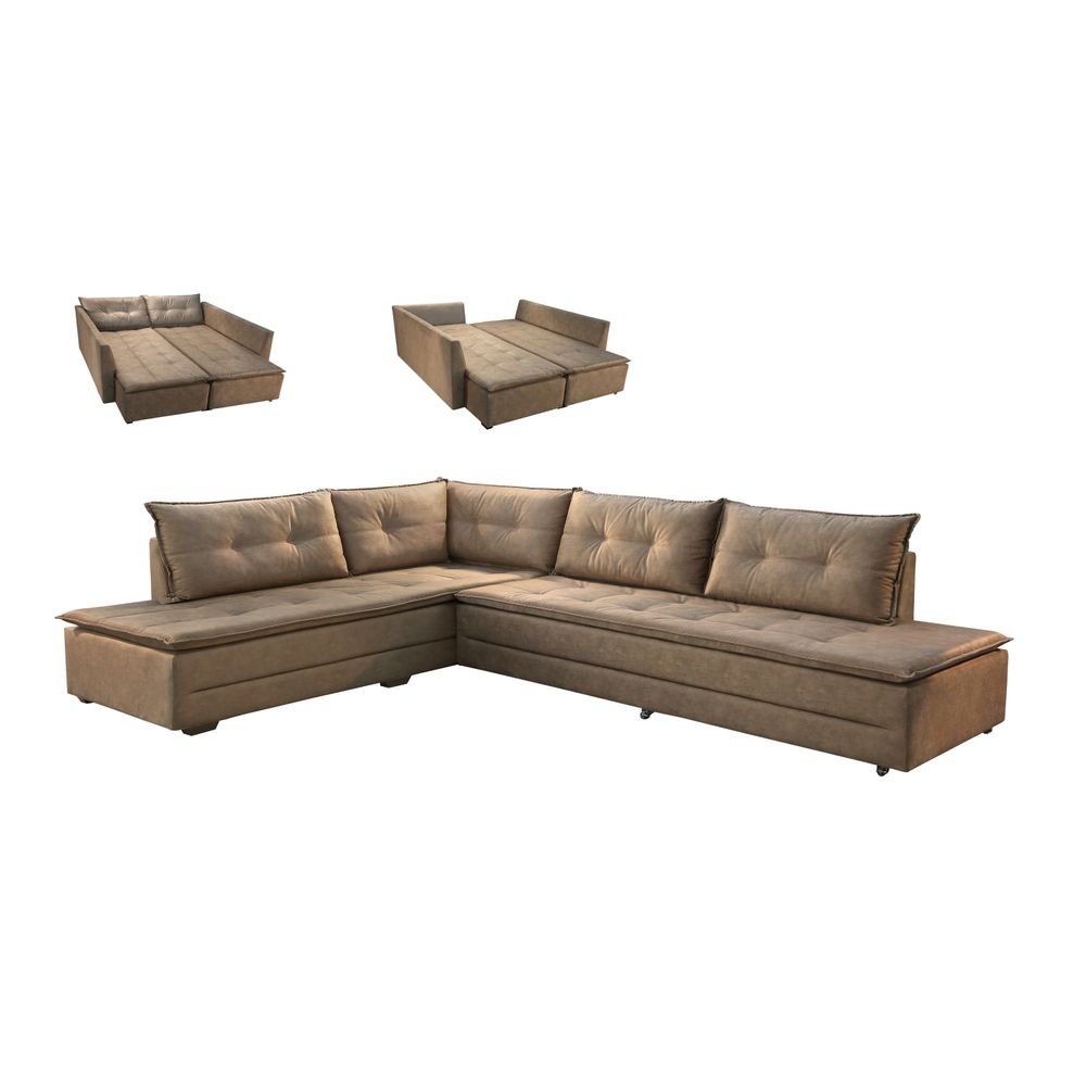 Sofá Cama em L de 5 Lugares Rondomóveis 1290 moveiseeletrofriburgo