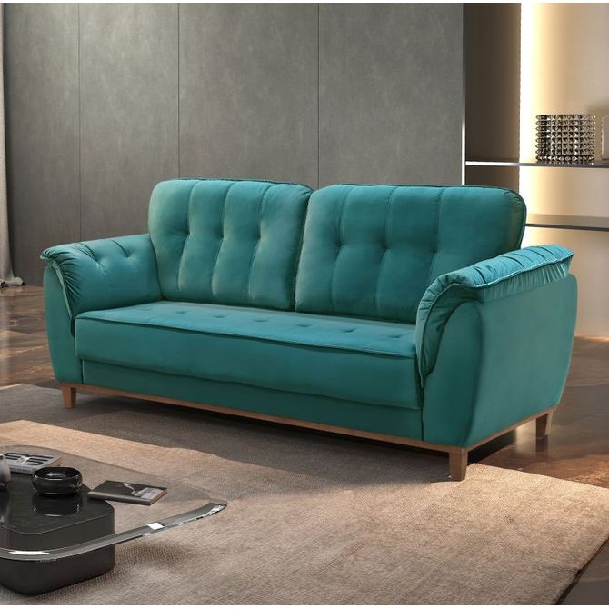 Sofá de 3 Lugares Ref 636 Azul Esverdeado Rondomóveis