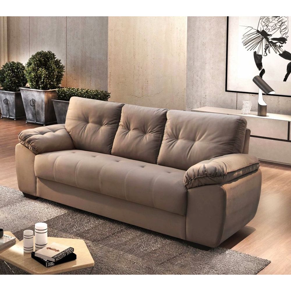 Sofá 3 Lugares D33 Veludo Gramado Eletroforte Móveis