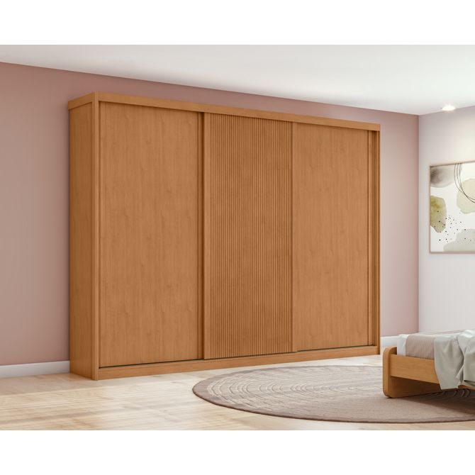 Guarda-Roupa-Ollie-3-Portas-de-Correr-e-6-Gavetas---Moveis-Lopas